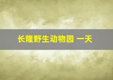 长隆野生动物园 一天